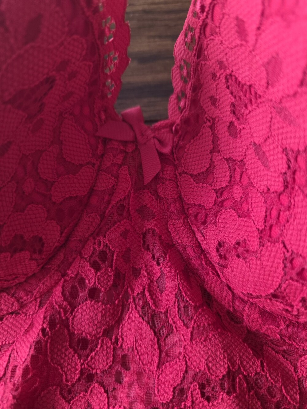 NWT Victoria's Secret Red Lace Longline Bra 36D - Picture 2 of 6